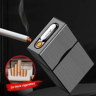 Étui à cigarettes avec allumeur à fil de tungstène, briquets électroniques étanches et résistants à l'humidité, briquet à chargement USB
